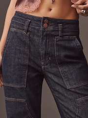 Anthropologie Pilcro The Wanderer Mid-Rise Relaxed Blue Jeans - Imaginea 4 din 4