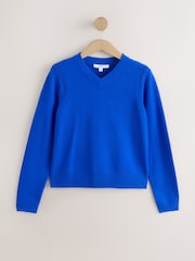 Cobalt Blue Supersoft V-Neck Long Sleeve Jumper - Image 1 of 3