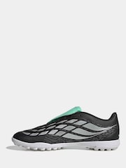 Negro - Botas de fútbol para césped artificial adidas Predator Club con lengüeta plegable - Imagen 2 de 10