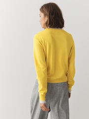 Yellow Cotton Rich Soft Touch Long Sleeve Crew Neck Jumper - Image 2 of 4