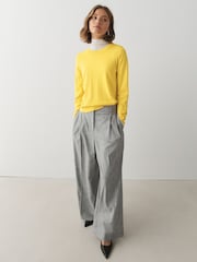 Yellow Cotton Rich Soft Touch Long Sleeve Crew Neck Jumper - Image 3 of 4