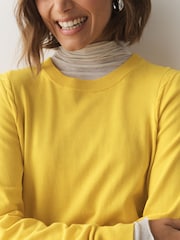 Yellow Cotton Rich Soft Touch Long Sleeve Crew Neck Jumper - Image 4 of 4