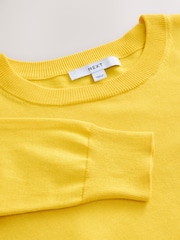 Yellow Cotton Rich Soft Touch Long Sleeve Crew Neck Jumper - Image 6 of 7