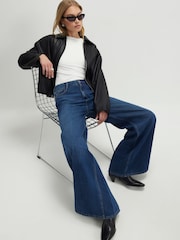River Island Blue High Rise Soft Wide Leg Jeans - Image 2 of 4