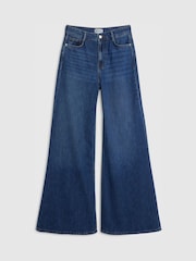 River Island Dark Blue High Rise Soft Wide Leg Jeans - Image 5 of 6
