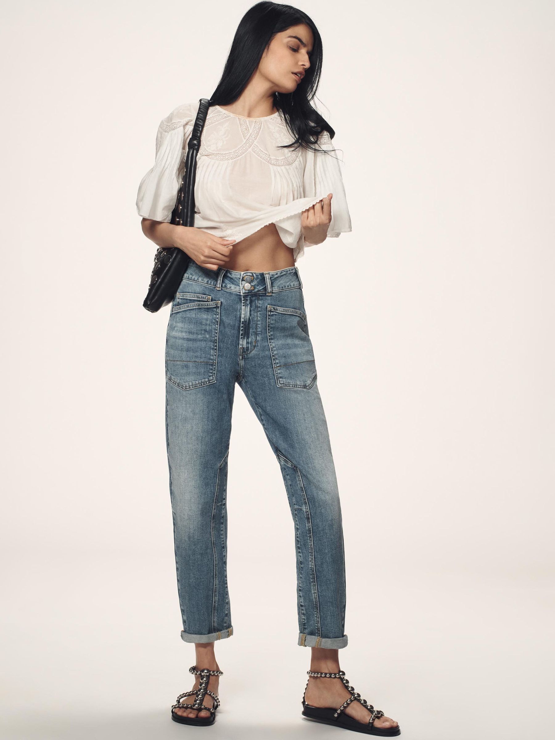 Buy Anthropologie Blue Pilcro The Wanderer Mid-Rise Relaxed-Leg