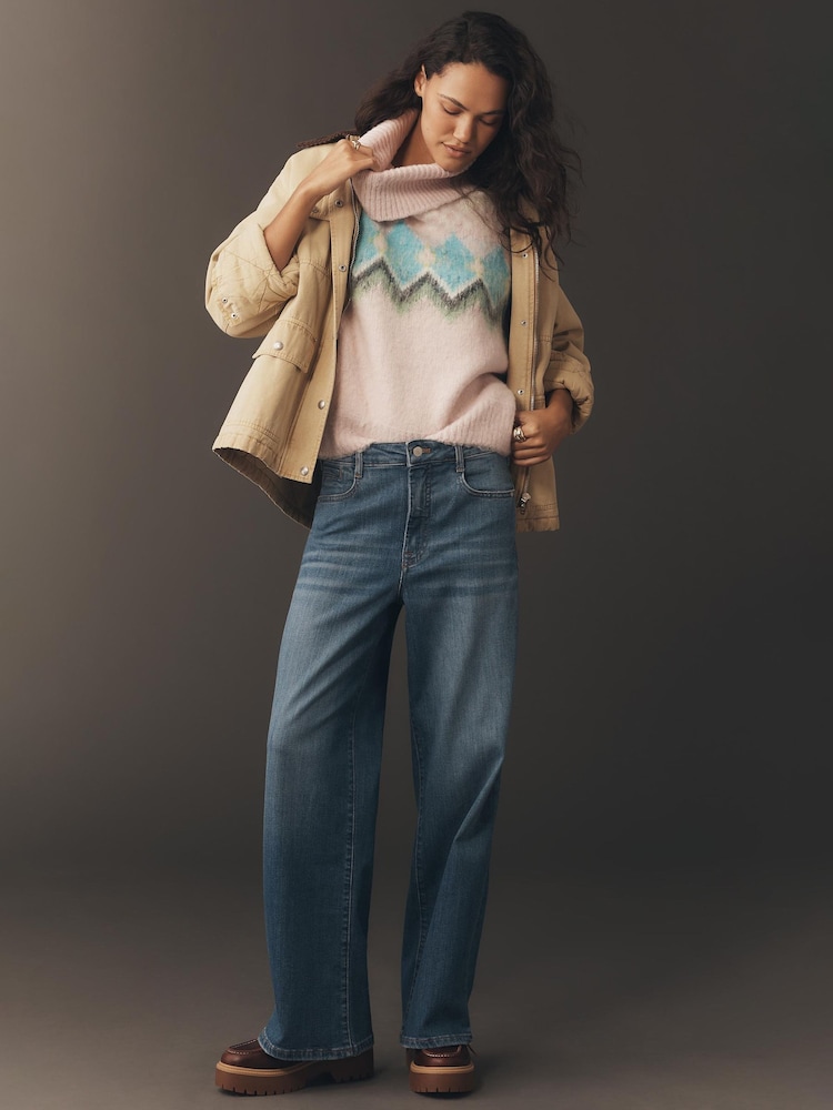 Anthropologie Sadie High-Rise Wide-Leg Blue Jeans - Image 2 of 4 Anthropologie Sadie High-Rise Wide-Leg Blue Jeans - Image 2 of 4