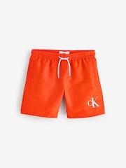 Calvin Klein Orange Monogram Swim Shorts - Image 1 of 1