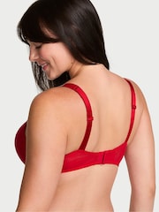 Victoria's Secret Lipstick Red Push Up Shine Strap Lace Bra - Image 2 of 2