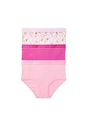 Victoria's Secret Pink & White Brief 3 Pack Logo Knickers - Image 1 of 1