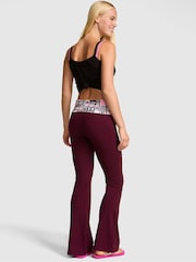 Victoria's Secret PINK Snow Heather Grey Stripe Foldover Leggings - Image 2 of 2