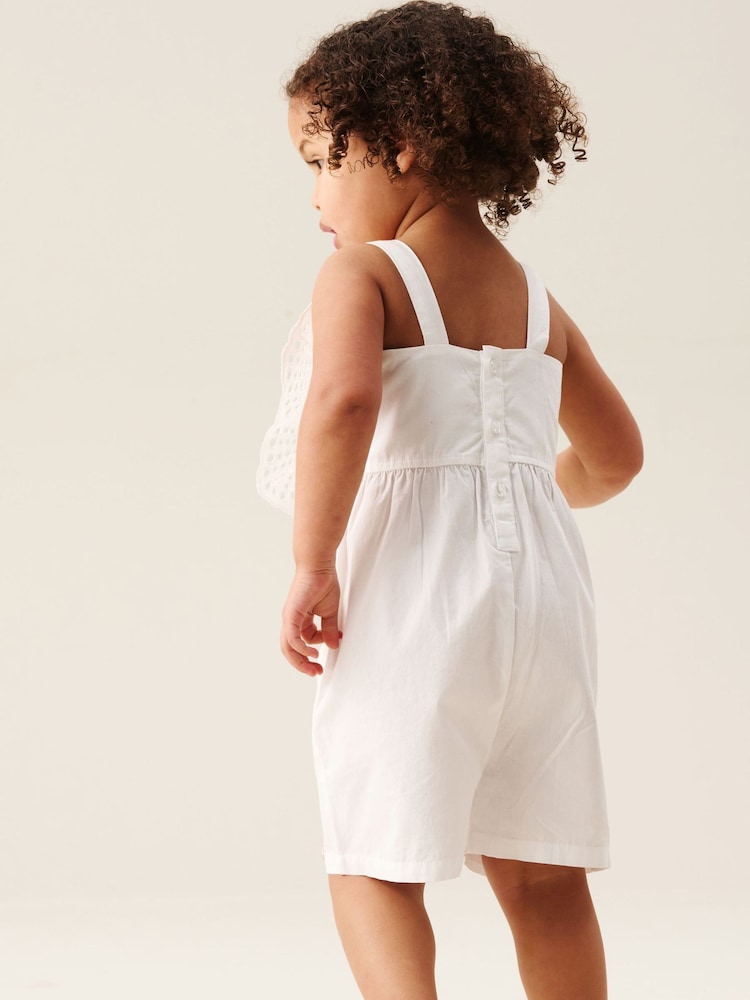Angel & Rocket White Natalia Broderie Bow Playsuit - Image 2 of 5 Angel & Rocket White Natalia Broderie Bow Playsuit - Image 2 of 5