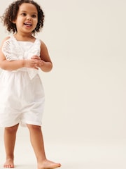 Angel & Rocket White Natalia Broderie Bow Playsuit - Image 3 of 5