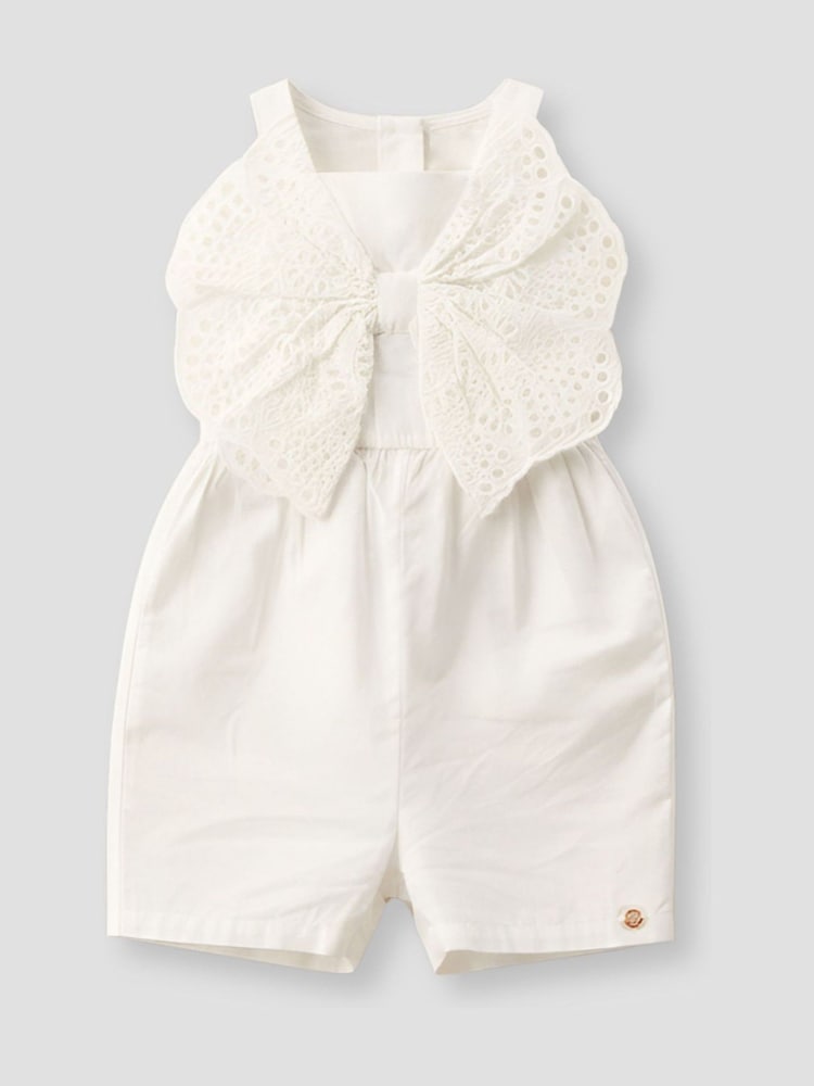 Angel & Rocket White Natalia Broderie Bow Playsuit - Image 5 of 5 Angel & Rocket White Natalia Broderie Bow Playsuit - Image 5 of 5