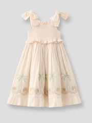 Angel & Rocket Natural Palma Embroidered Hem Sun Dress - Image 1 of 2