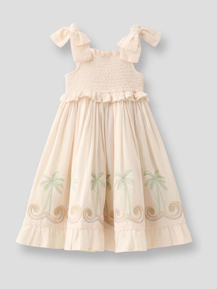 Angel & Rocket Natural Palma Embroidered Hem Sun Dress - Image 1 of 2