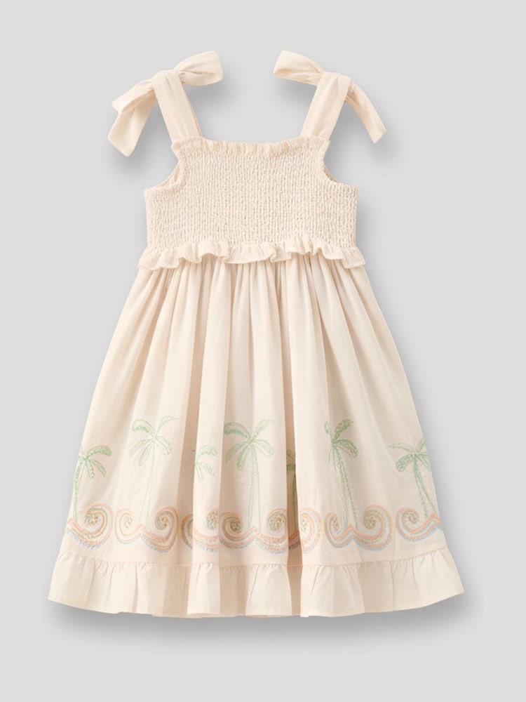 Angel & Rocket Natural Palma Embroidered Hem Sun Dress - Image 2 of 2