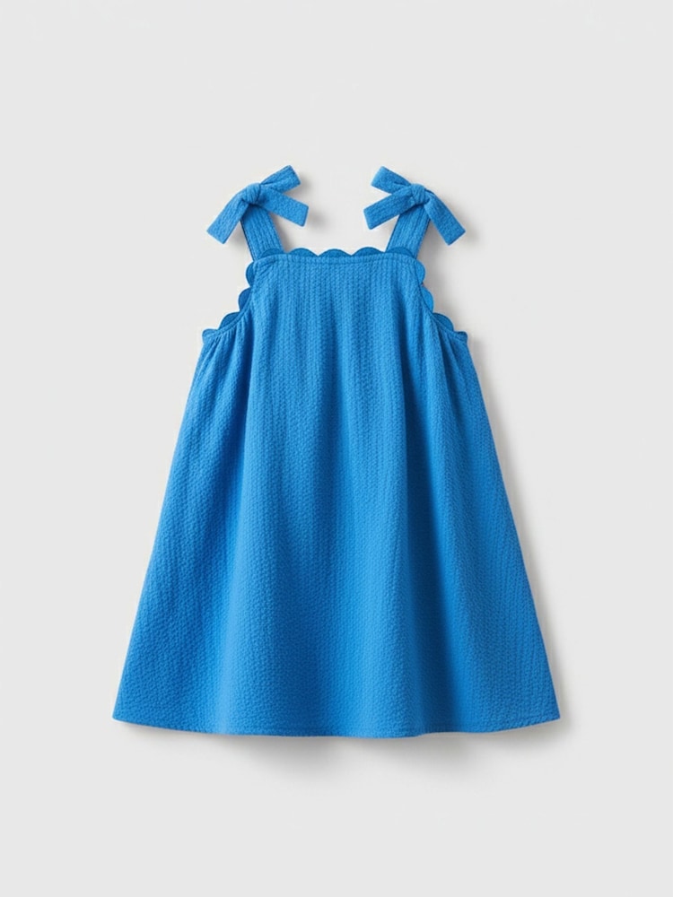 Angel & Rocket Blue Matilda Scalloped Bow Dress - Image 1 of 2