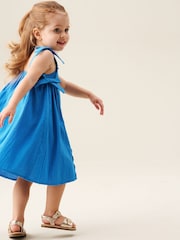 Angel & Rocket Blue Matilda Scalloped Bow Dress - Image 4 of 6