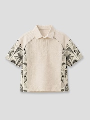 Angel & Rocket Cream Regan Cut And Sew Stripe Palm Shirt - Image 1 of 2