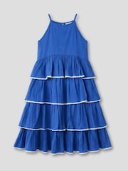 Angel & Rocket Blue Lois Tiered Seersucker Dress - Image 4 of 5