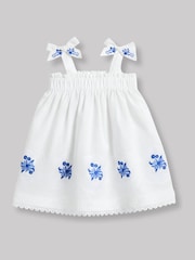 Angel & Rocket White Alessia Embroidered Scalloped Dress - Image 1 of 2