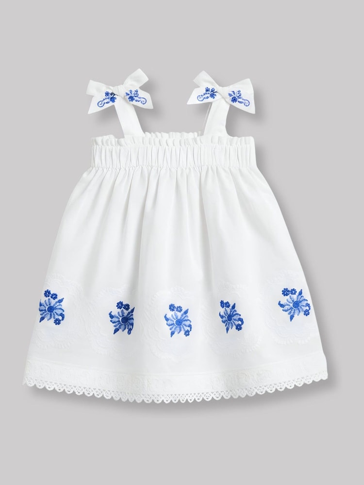 Angel & Rocket White Alessia Embroidered Scalloped Dress - Image 1 of 2