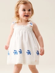 Angel & Rocket White Alessia Embroidered Scalloped Dress - Image 3 of 5