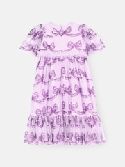 Angel & Rocket Purple Delta Bow Sequin Mesh Dress - Image 11 of 11