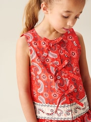 Angel & Rocket Red Ava Tie Front Bandana Print Top - Image 2 of 5