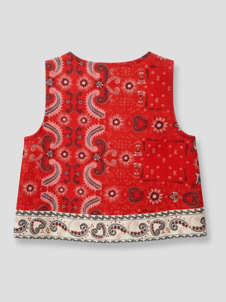 Angel & Rocket Red Ava Tie Front Bandana Print Top - Image 5 of 5