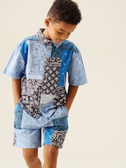 Angel & Rocket Blue Bryson Bandana Print Shorts - Image 2 of 5