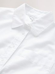 White Casual Long Sleeve Cropped Shirt - Image 6 of 7