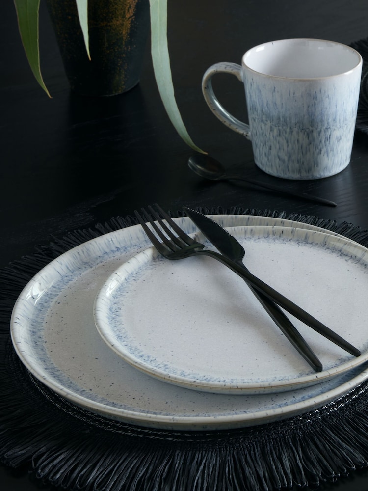 Denby Set of 4 White Aurora Dinner Plates - Image 1 of 3