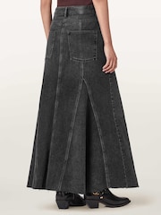 AllSaints Black Alma Denim Skirt - Image 4 of 7