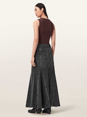 AllSaints Black Alma Denim Skirt - Image 6 of 7