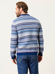 FatFace Blue Fairisle Knitted Crew Neck Jumper - Image 2 of 5