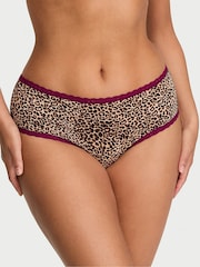Victoria's Secret Leopard Brown Cheeky Cotton Lace Trim Knickers - Image 1 of 2