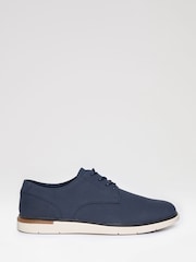 Blau - Threadbare Derby-Schuhe aus Wildlederimitat - Bild 1 von 5