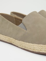 Threadbare Brown Faux Suede Slip On Espadrilles - Image 3 of 4