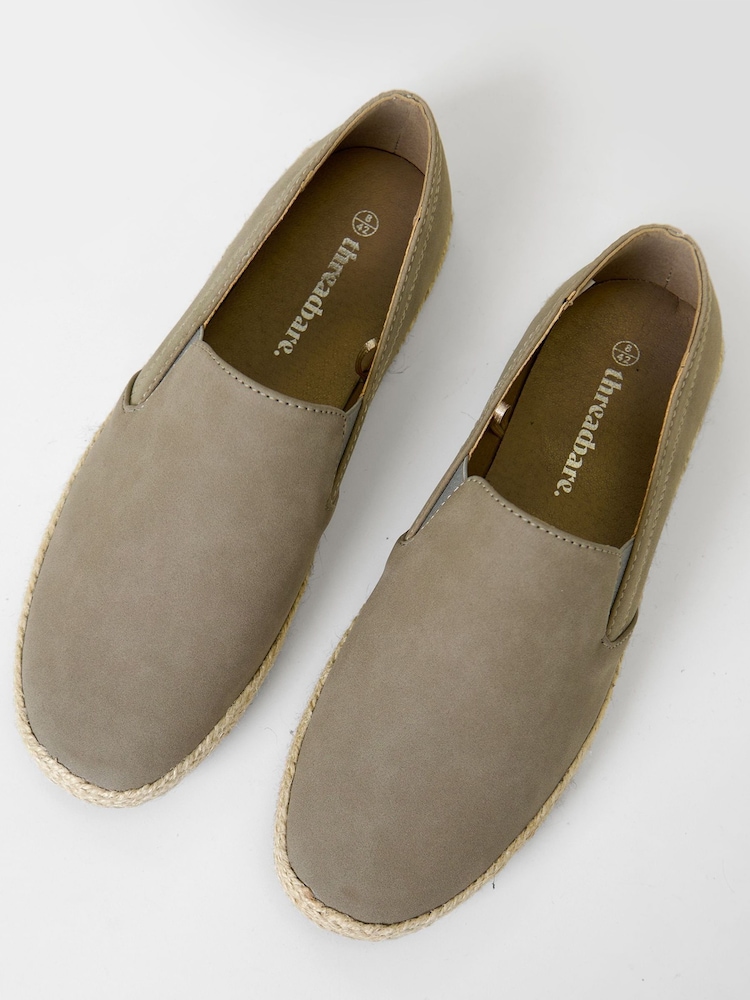 Threadbare Brown Faux Suede Slip On Espadrilles - Image 4 of 4