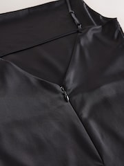 Black Satin Cowl Neck Wedding Guest Bridesmaid Maxi Dress - Image 5 of 6