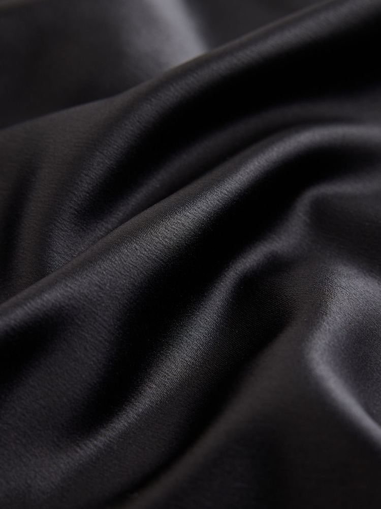 Black Satin Cowl Neck Wedding Guest Bridesmaid Maxi Dress - Image 6 of 6 Black Satin Cowl Neck Wedding Guest Bridesmaid Maxi Dress - Image 6 of 6