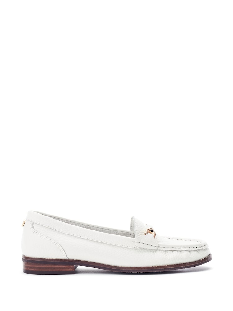 白色 - Moda in Pelle Emella Smart Snaffle Trim Loafers - 圖片 1/4
