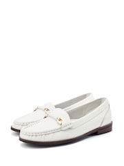 白色 - Moda in Pelle Emella Smart Snaffle Trim Loafers - 圖片 2/4