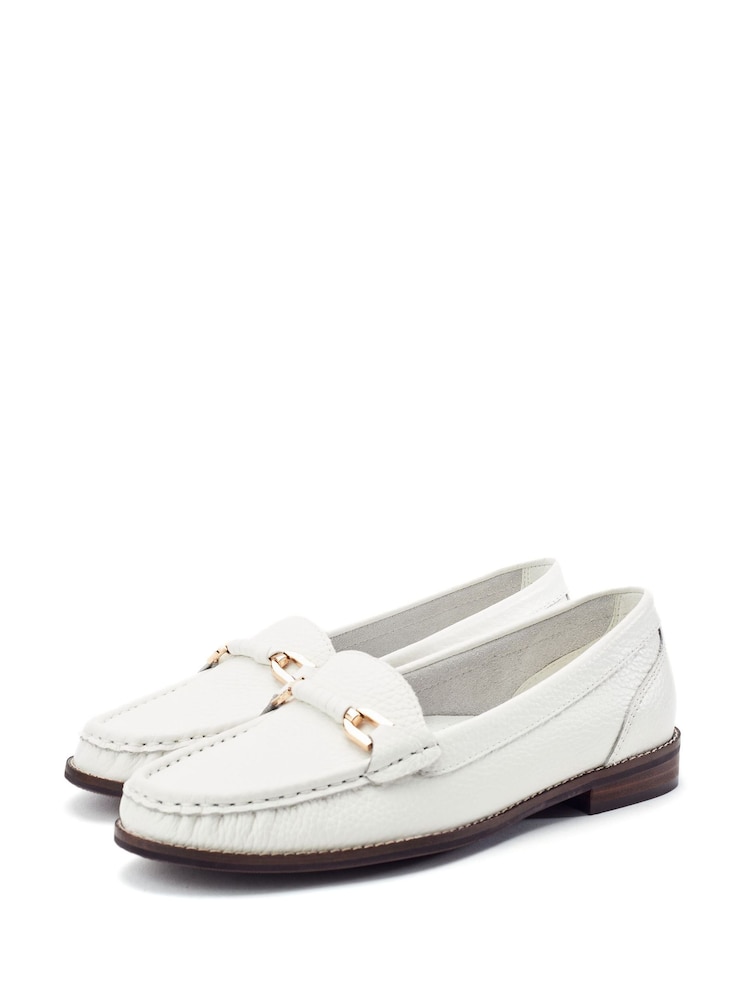 白色 - Moda in Pelle Emella Smart Snaffle Trim Loafers - 圖片 2/4