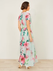 Yumi Green Mesh Floral Maxi Dress - Image 5 of 5