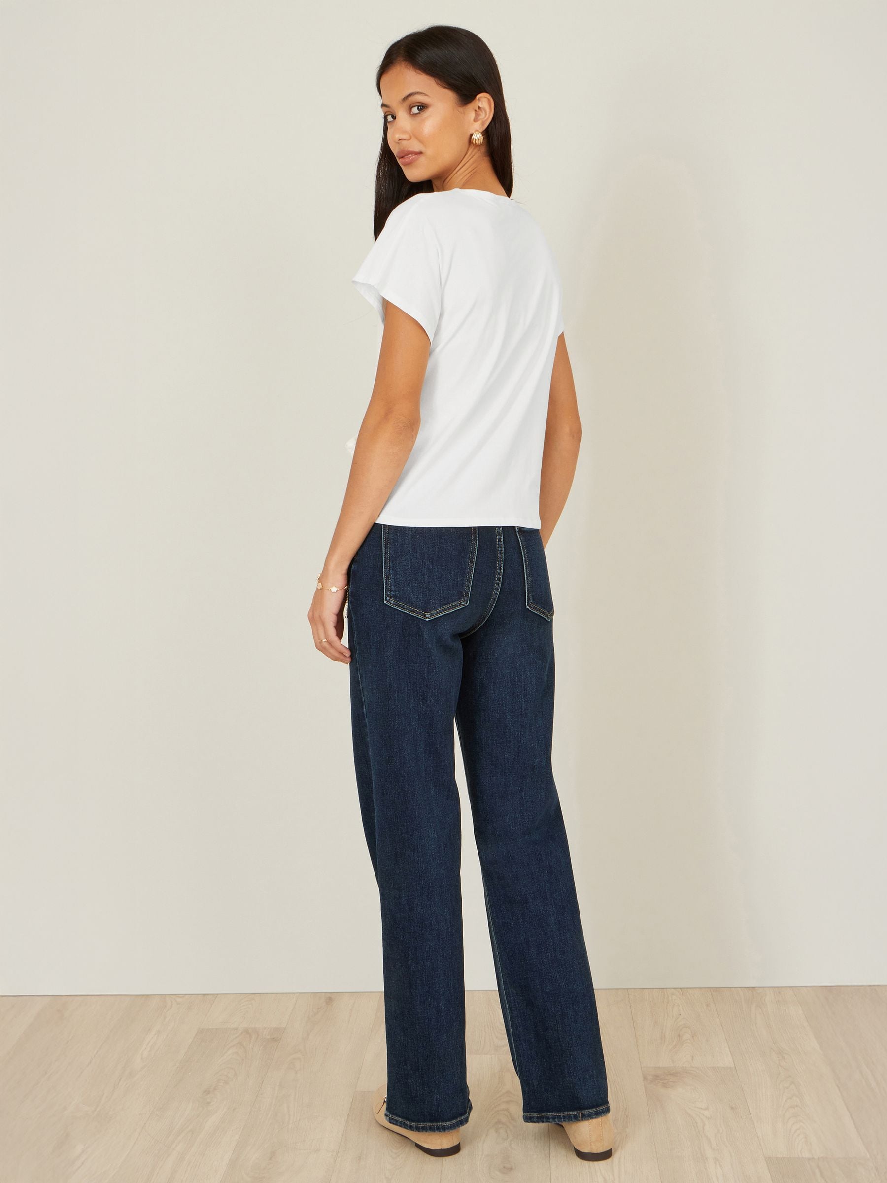 Buy Yumi White Cotton Jersey Top With Knot Detail from Next USA
