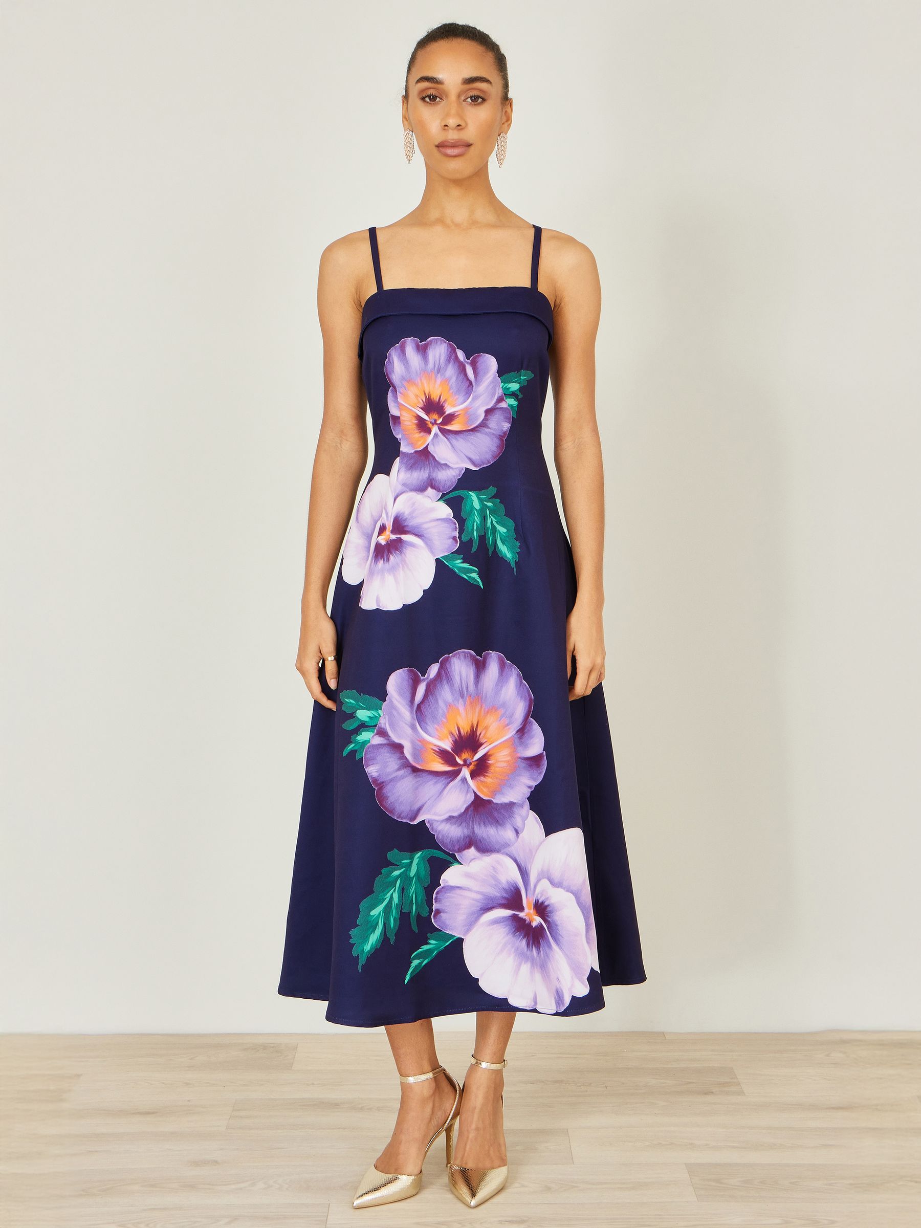 Buy Yumi Blue Pansy Strappy Midi Dress from Next USA