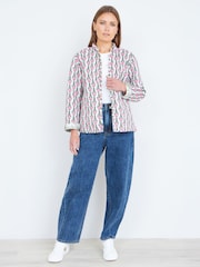 Yumi Green Printed Reversible Cotton Quilted Jacket - Image 3 of 5